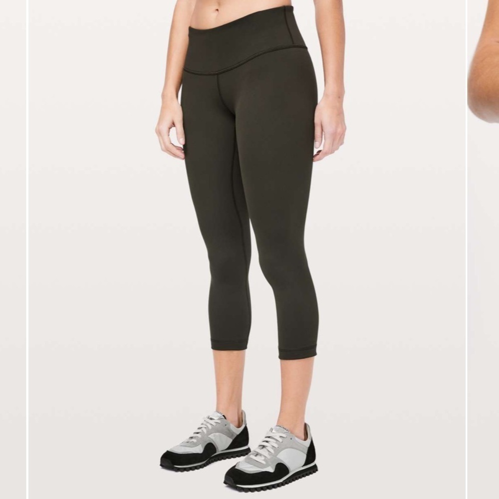lululemon🍋Wunder Under CropIII Full-onLuxstreme Dark OliveLeggings Size 6 - Picture 4 of 11